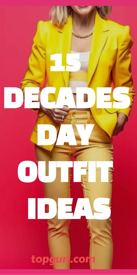 Decades Day Outfit Ideas Retro Themed Party Outfit, Outfits Through The Decades, Decades Outfits Ideas, Decades Day Outfits 70s, Decade Day Outfits For School, Decades Party Outfit, 90s Retro Outfits, 70s Outfits Aesthetic, Decades Outfits