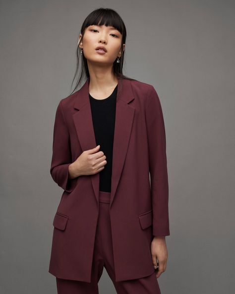 Aleida Tri Blazer URBAN MAUVE PINK | ALLSAINTS US Jackets Summer, Lightweight Blazer, Wedding Guest Outfits, Fancy Wedding, Pink Coat, Mauve Pink, Tshirt Skirt, Going Out Outfits, Fancy Outfits