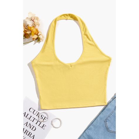 Yellow Halter Top, Backless Cami Top, White Halter Top, Color Block Tee, Tie Dye Crop Top, Top Halter, Top Tank, Fashion Sale, White Hoodie