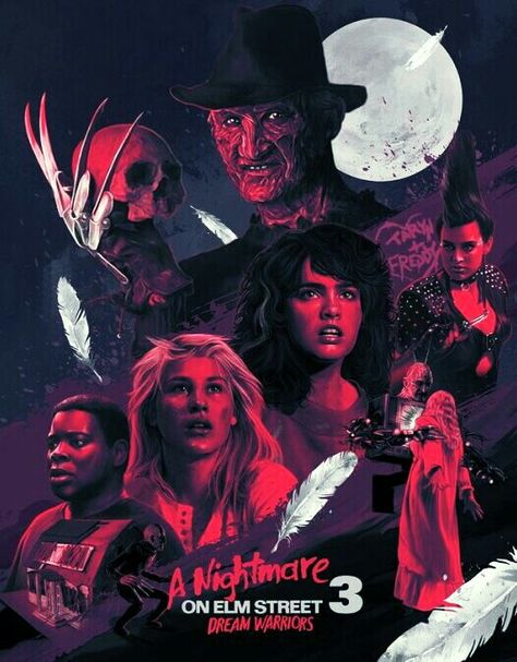 A NIGHTMARE ON ELM ST.3 DREAM WARRIORS. Classic Horror Movies Posters, Gif Terror, Dream Warriors, Halloween Horror Movies, Fan Poster, Horror Movie Icons, A Nightmare On Elm Street, Horror Posters, Horror Movie Art