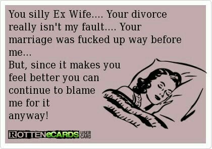 Silly ex wife! Humour, Ex Wife Quotes, Crazy Ex Wife, Bitter Ex, Baby Mama Drama, Quotes Family, Crazy Ex, Wife Quotes, My Fault