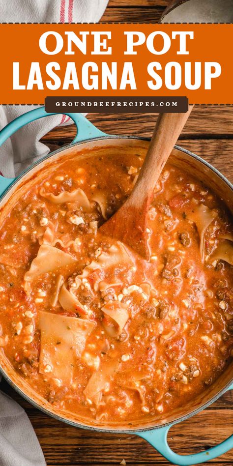 A hearty soup in just 30 minutes! This warm dinner idea will become one of your favorite winter dishes. Loaded with ground beef in creamy, cheesy goodness, this One Pot Lasagna Soup is one of the best comfort food recipes!