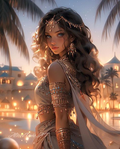 Egyptian Princess, Arabian Princess, Disney Character Art, Arabian Dress, Egyptian Women, Indian Princess, Dress Illustration, Royalty Aesthetic, Twin Flame Love