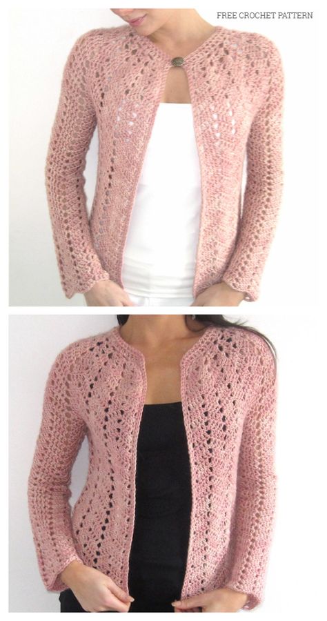 Crochet Chevron Lace Cardigan Free Pattern for Ladies Crochet Cardigan Pattern Free Women, Bolero Haken, Lace Cardigan Pattern, Cardigans Crochet, Crochet Cardigan Tutorial, Crochet Cardigan Free, Crochet Jacket Pattern, Crochet Cardigan Pattern Free, Gilet Crochet