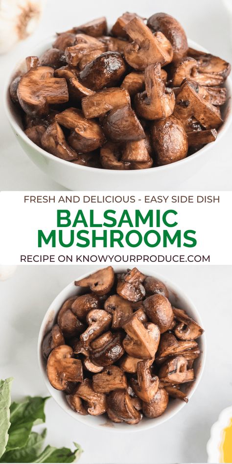 Balsamic Mushrooms, Canned Mushrooms, Light Lunch, Mushroom Recipes, Easy Food To Make, What Can I Do, Side Dishes Easy, Enjoy It, Main Course