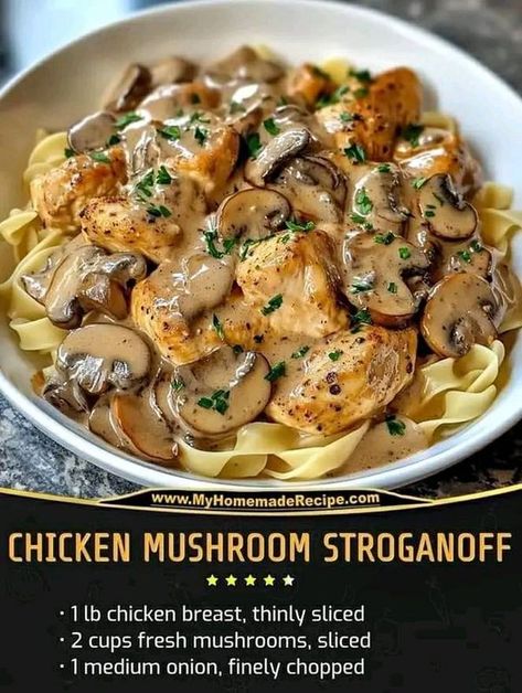 we support Paula Deen🍟🍗🍔🥣 | Chicken Mushroom Stroganoff | Facebook Chicken Mushroom Stroganoff, Mushroom Stroganoff Recipe, Chicken Crockpot Recipes Easy, Chicken Mushroom Recipes, Chicken Stroganoff, Winter Meals, Quick Chicken Recipes, Mushroom Stroganoff, Chicken Mushroom