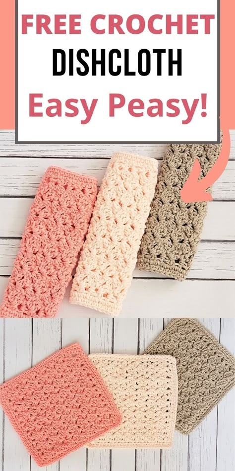 Diy Crochet Dishcloth, Crochet Washcloth Free Pattern, Crochet Dishcloth Pattern, Crochet Washcloth Free, Crochet Dish Cloth Free Pattern, Dishcloth Patterns Free, Crochet Washcloth Pattern, Crochet Potholder Patterns, Dish Rag