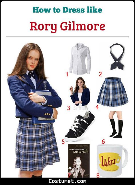 Halloween Nerd Costumes Women, Back To School Theme Party Outfits, Rory And Paris Halloween Costume, Halloween Costumes Rory Gilmore, Gilmore Girls Costume Ideas, Halloween Costumes Gilmore, Uniform Halloween Costume, Rory Gilmore Costume Ideas, Rory And Lorelai Halloween Costume