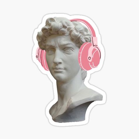 History Aesthetic Stickers, Sticker Inspo Aesthetic, Pink Headphones Aesthetic, Art Stickers Aesthetic, Greek Mythology Stickers, Mythology Statues, Ripndip Wallpaper, Statue Sticker, History Stickers