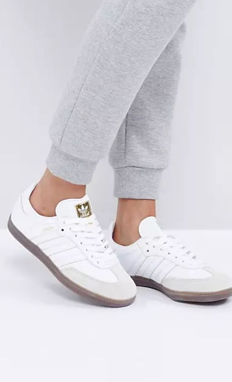 #whitesambas White Samba Adidas Outfit, White Samba, Samba Adidas Outfit, Samba White, Flat Shoes Outfit, Adidas Samba White, White Nike Shoes, Fashion Shoes Boots, Spring Sneakers