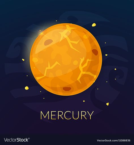 Mercurius Planet, Grace Planet, Planet Merkurius, Mercury Illustration, Mercury Drawing, Planet Clipart, Solar System Clipart, Alphabet Wall Cards, Mercury Planet