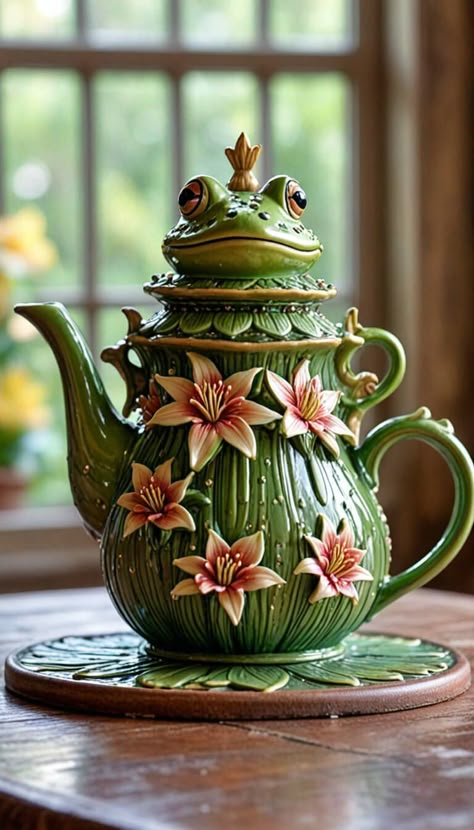 Decoration - Amazing frog shaped teapot - AI creation