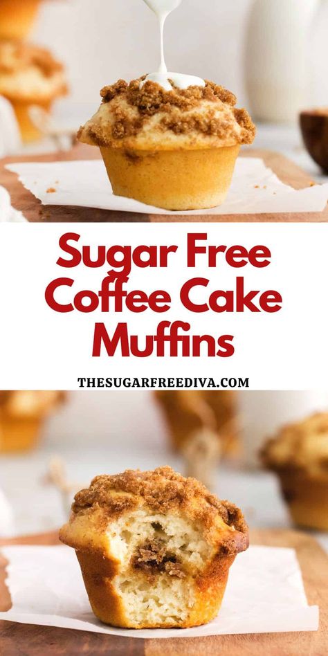 Sugar Free Coffee Cake, Sugar Free Coffee, Dolce Poche Calorie, Dessert Mousse, Coffee Cake Muffins, Desserts Keto, Postre Keto, Cake Muffins, Low Carb Dessert