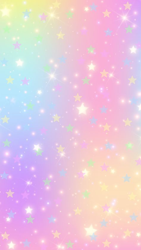 Cute Star Wallpaper, Pastel Rainbow Aesthetic, Sparkles Background, Polka Dots Wallpaper, Kawaii Background, Pastel Color Schemes, Cute Star, Dots Wallpaper, Rainbow Aesthetic