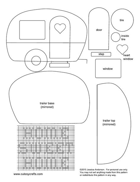 Camping Applique, Sewing Stencils, Camper Applique, Camper Quilt, Camping Quilt, Camper Art, Fabric Doll House, Freehand Machine Embroidery, Crafts For Seniors