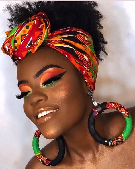 Dark Skin Eyeshadow 26 Ideas: Unleashing the Beauty of Deep Tones - women-club.online Caribbean Makeup Look, African Style Makeup, African Makeup Ideas Dark Skin, Juneteenth Makeup Ideas, Reggae Makeup Ideas, International Makeup Looks, African Inspired Makeup, African Makeup Looks, Juneteenth Makeup Looks