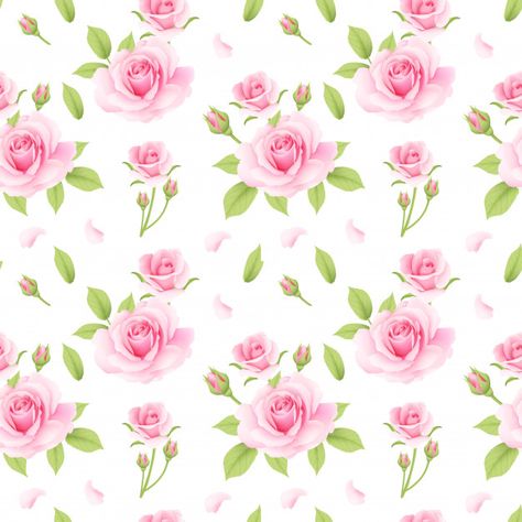 Padrão rosa rosas sem emenda Vetor Premi... | Free Vector #Freepik #freevector #fundo #padrao #flor #aquarela Vintage Paper Printable, Ankle Bracelets Diy, Floral Rosa, Paper Flower Crafts, Free Printable Art, Roses Pink, Decoupage Vintage, Printable Scrapbook Paper, Printed Backgrounds