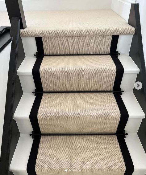 Ikea tips, hacks and more! | I’m thinking about having a stair runner fitted similar to this (without the back woodwork) | Facebook Black Staircase, Entrance Hall Decor, Lounge Room Styling, Poppy Lane, Entryway Stairs, Victorian Hallway, Staircase Runner, White Stairs, Contemporary Decor Living Room