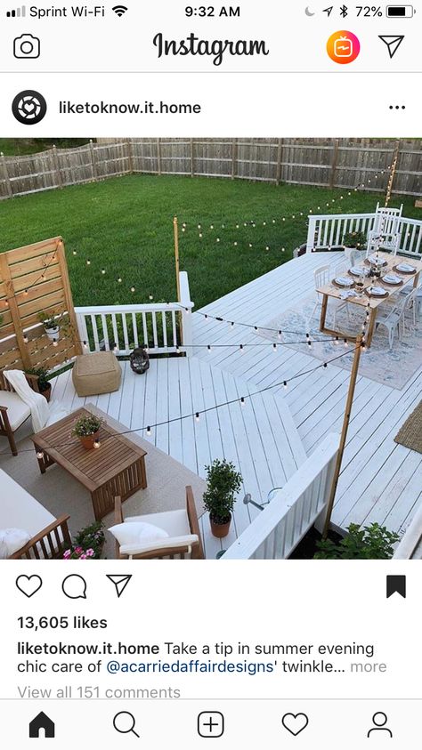 Deck Lighting Ideas, Outdoor Deck Lighting, Backyard Patio Deck, Balkon Decor, Food Decorating, Patio Deck Designs, Cosy House, Deck Designs, Backyard Porch