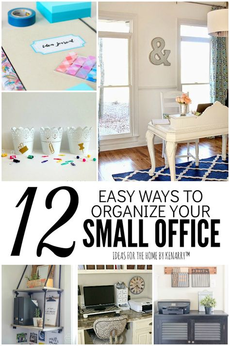 Increase your productivity when you work from home. Discover how easy it is to organize a small home office and create the workspace of your dreams with these creative DIY organization ideas. #smalloffice #organization #kenarry #ideasforthehome Small Office Organization, Diy Organization Ideas, Office Organizing, Office Organization At Work, Organization Inspiration, Office Makeover, Home Office Storage, Small Home Office, Small Organization