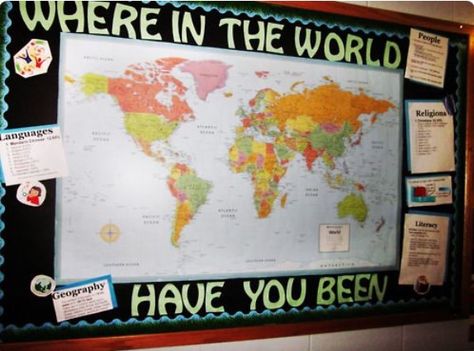 Where in the World Have You Been? Bulletin Board (study abroad/diversity awareness theme?) Resident Assistant Bulletin Boards, Ra Bulletins, Ra Boards, Ra Bulletin Boards, Resident Adviser, Res Life, Resident Assistant, Door Decs, Interactive Board