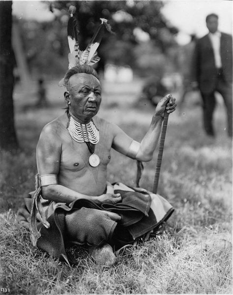 He-See-Moie, also known as ‘Bacon Rind’, was a member of the Osage tribe from Oklahoma. At the time this photograph was taken, he was principal chief of the Osage. Location: Pawhuska, Osage Reservation, Oklahoma Photographer: H. Trevor Booth or M. Harris COle Date: June 16, 1913 Osage Tribe, People Speaking, Osage Nation, Native Culture, Native Beading, Sacred Hearts, Rainbow Warrior, Black Indians, Native American Pictures