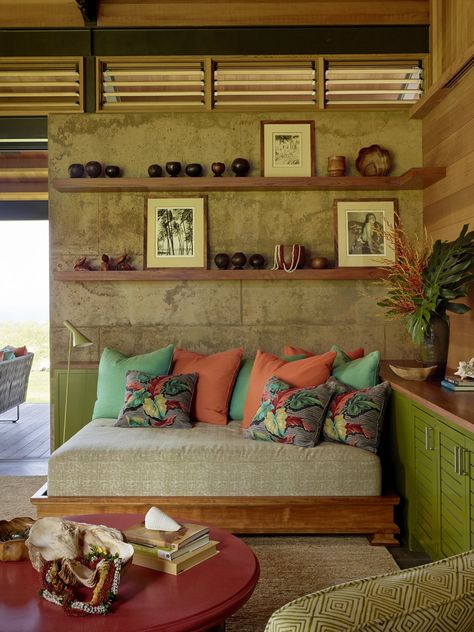 An Incredible Home in Hawaii That’s As Much Fun As Summer Camp - Photo 16 of 20 - Home In Hawaii, Hawaiian House, Hawaiian Home Decor, Hawaiian Homes, Beachy Room, Hawaiian Decor, Hawaii Homes, Furniture Layout, Prefab Homes