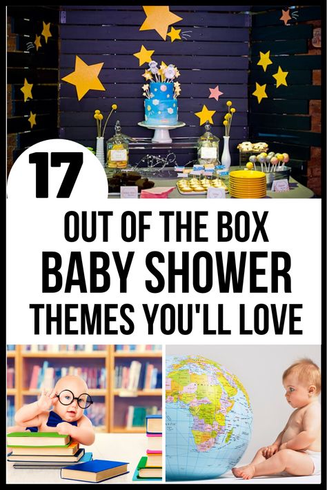 Want something different? Try these unique baby shower themes that you haven't heard of yet! This list of baby shower ideas will help you plan the best shower ever. #babyshower #babyshowerthemes #babyshowerparty #themedshower #partyideas Non Themed Baby Shower Ideas, Art Baby Shower Theme, Cool Baby Shower Themes, Cartoon Baby Shower Theme, Third Baby Shower Ideas, 3rd Baby Shower Ideas, Unknown Gender Baby Shower Ideas, Evening Baby Shower Ideas, Alternative Baby Shower Ideas