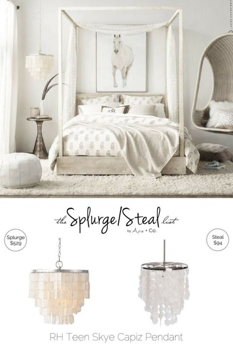 RH Teen Skye Capiz Pendant - Arie + Co. Rh Teen, Buy Curtains, Elegant Interior Design, Budget Decorating, Decor On A Budget, Decorating Style, Trendy Home Decor, Glam Decor, Elegant Home Decor