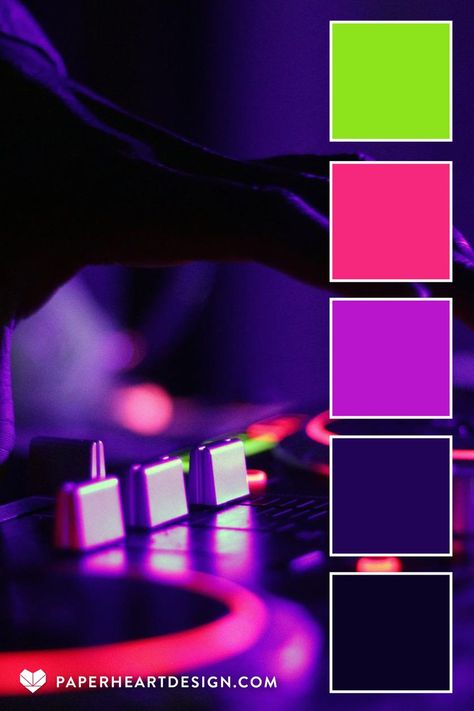 Neon Sign Color Palette, 80s Color Palette Retro Neon, Music Colour Palette, Dark And Neon Color Palette, Dark Neon Color Palette, Techno Color Palette, Hip Hop Color Palette, Robot Color Palette, Neon Color Combinations