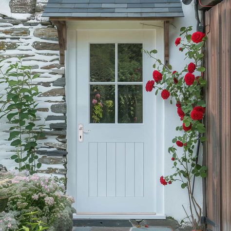 External Double Glazed Doors Cottage Style Front Doors, Cottage Entrance, Cottage Doors, Cottage Style Doors, Country Front Door, House Entrance Doors, Front Doors Uk, Cottage Front Doors, Cotswold Stone