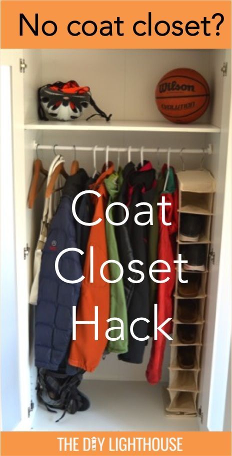 Coat closet hack! | DIY IKEA furniture hack for storage solution ideas | apartment therapy | small apartments, homes, houses, or rentals | How to make a coat closet on a budget Coat Closet Design, Diy Ikea Furniture, Closet Hacks Diy, Coat Closet Storage, Coat Closet Ideas, Closet On A Budget, Apartment Therapy Small Spaces, Ikea Closet Organizer, Best Ikea Hacks