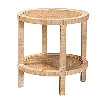 Rattan End Table, Rattan Side Table, Rattan Table, Baxton Studio, Drink Table, Table 2, Solid Mahogany, Mahogany Wood, Modern Bohemian