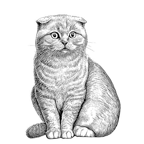 Sitting Cat Sketch, Cat Sitting Illustration, British Cat, Cat Sketch, Cat Sitting, Cat Drawing, Cat Art, Art Inspo, Vector Illustration