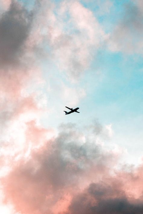 Silhouette of Airplane Under Cloudy Sky Iphone Wallpaper Airplane, Plane Photography, Flying In The Sky, Airplane Wallpaper, Airplane Photography, Iphone Wallpaper Sky, Night Sky Wallpaper, 강아지 그림, Blue Aesthetic Pastel