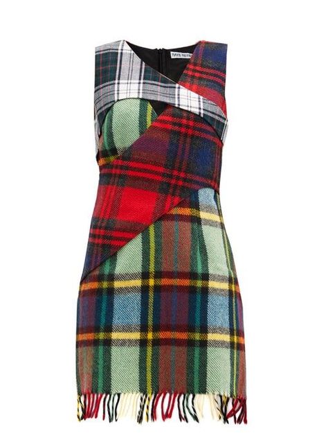 Rave Review Upcycled Checked-Wool Mini Dress Rave Review, Tartan Fashion, Wool Blankets, Green Mini Dress, Style Savvy, Wool Dress, Tartan Plaid, Upcycle Clothes, Fashion Brands