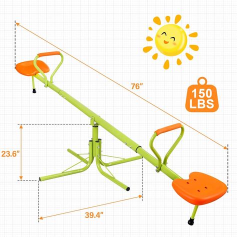 Amazon.com: Nova Microdermabrasion Kids Seesaw Swivel Teeter-Totter Home Playground Equipment, 360 Degrees Rotating Safe, Outdoor Fun Toy Set for Kids, Toddlers, Boys, Children (2 Seats) : Toys & Games Home Playground, Kids Seesaw, See Saws, Teeter Totter, Playground Equipment, Toy Sets, Outdoor Fun, Cool Toys, Toys Games