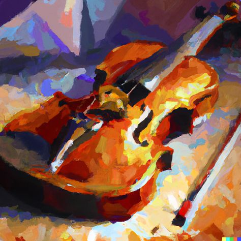 Violin Acrylic Painting, Discomfort Art, Violin Pfp, Violin Art Painting, Impressionism Music, Concert Moodboard, Violin Drawing, Violin Painting, Genre Painting