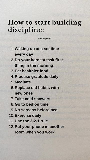 Suruchi garg । Book Reviewer। Reader on Instagram: "Always remember- 📍self discipline+ consistency + breaking the barriers= unlock door to your own success.📍

Save and Share these steps with your friends who need to be disciplined. 

Follow @booklyreads for more self improvement tips, book recommendations and book insights.

[ discipline, stay disciplined, consistency, success, self improvement tips, discipline is the key, books]

#discipline #disciplined #consistency #consistencyiskey #selfdiscipline #disciplineiskey #explore #selfimprovement #selfhelp #booklyreads #bookstagram" Creating Self Discipline, Discipline For Success, Self Decipline Rules, How To Be Disciplined Tips, Tips For Consistency, How To Build Discipline And Consistency, How To Develop Discipline, How To Be Disciplined And Consistent, How To Be Self Disciplined