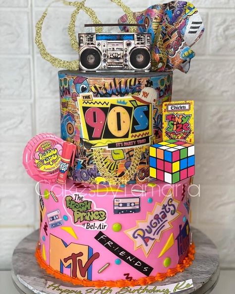 90s Theme Party Decorations, 90s Party Decorations, 90s Birthday, 90th Birthday Cakes, 90s Theme Party, 13 Birthday Cake, Birthday Bbq, Custom Birthday Cakes, 90s Theme