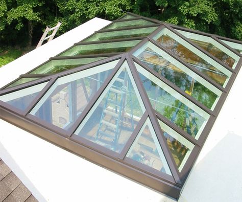 Double-Hip Skylight in Connecticut Indoor Roof Design, Modern Skylight Design, Farmhouse Skylight, Skylight Roof Design, Roof Glass Design, Roof Types Style, Skylights Ideas Roof Light, Skylight Design Roof Light, Double Roof Design