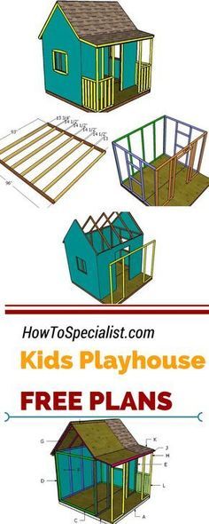 Outdoor Playhouse Plans, Kids Playhouse Plans, Kids Play House, Outside Playhouse, Eco Construction, Childrens Playhouse, Playhouse Plans, Indoor Playhouse, Diy Playhouse