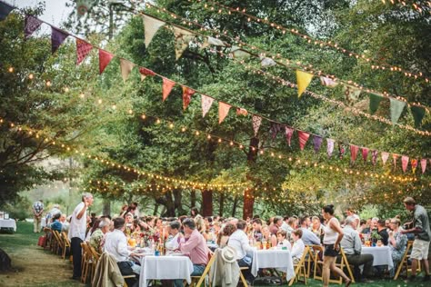 Campsite Wedding, Casual Wedding Ideas, Summer Backyard Wedding, Campground Wedding, Summer Camp Wedding, Picnic Wedding, Camp Wedding, Wedding Venue Inspiration, Inexpensive Wedding Venues