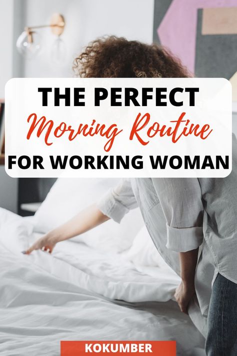 Morning Routine For Working Woman Morning Routine Working Women, Healthy Day Routine, Morning Routine List, Healthy Routine Daily, Routine List, Morning Routines List, Morning Checklist, Perfect Morning Routine, Morning Routine Productive