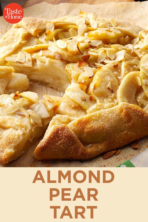 Pear Recipes Easy, Pear Tart Recipe, Pear And Almond Tart, Pear Dessert Recipes, Almond Tart Recipe, Pear Almond, Almond Tart, Pear Dessert, Exchange Program