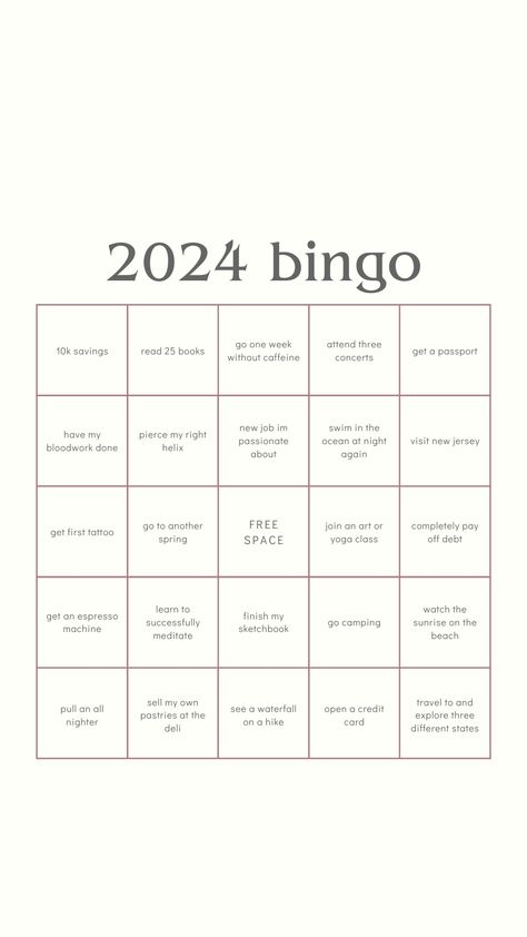 Planing For 2025, Vision Board Bingo 2025, Bucket List Bingo, Yearly Bingo, 2025 Bingo Ideas, Vision Board Bingo Ideas, 2025 Vision Board Bingo, Vision Board Bingo, Bingo Vision Board