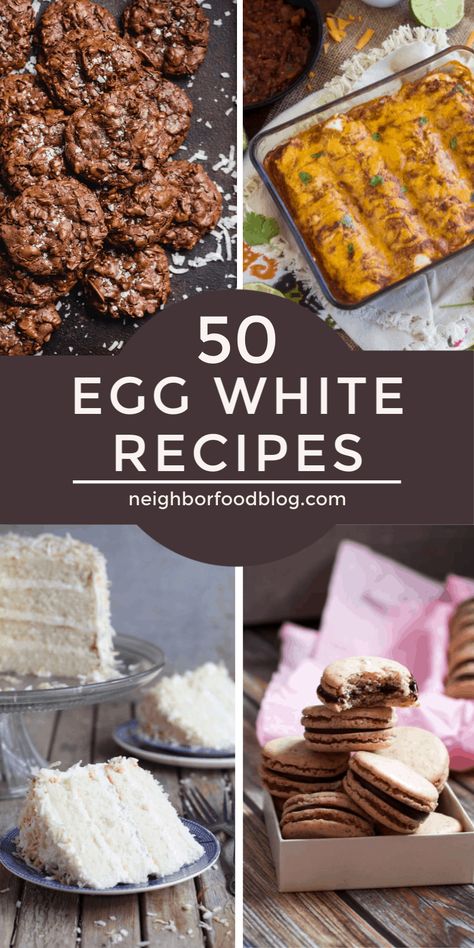 Egg White Desserts, Egg White Recipes Dessert, Leftover Egg Whites Recipes, Recipe Using Egg Whites, Egg White Bake, Lemon Meringue Cookies, White Recipes, Egg Yolk Recipes, Egg White Recipes