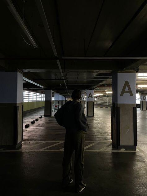 Empty, parking lot, mall, dark Mall Parking Lot Aesthetic, Parking Lot Pictures, Mall Pics, Parking Lot Pics, Empty Parking Lot, Loneliness Photography, Webtoon Ideas, Dreamscape Architecture, Biblically Accurate