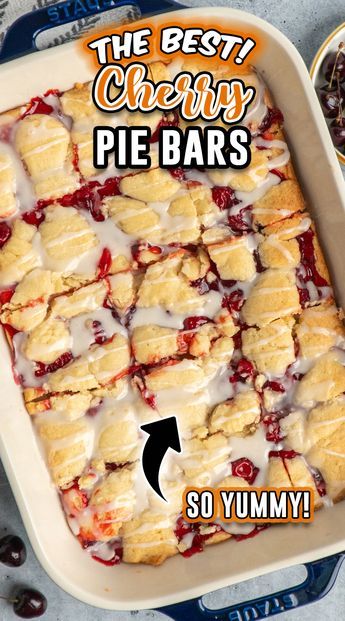 These cherry bars take the delicious buttery crust and cherry pie filling we all love in cherry pie and transform them into hand-held bars perfect for dessert, snacking, or parties. Apple Cake Recipe Easy, Cherry Pie Filling Recipes, Breakfast Dessert Recipes, Cherry Pie Bars, Easy Dessert Bars, Homemade Crust, Cherry Bars, Pie Bar Recipes, Canning Cherry Pie Filling