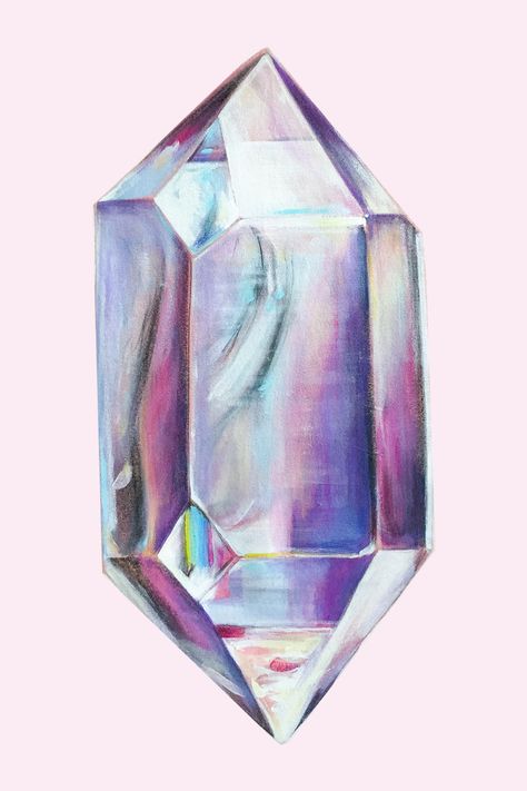 Quartz Crystal Paintings l Large-Scale — Johanna Martin Crystals Art Drawing, Watercolor Gem, Crystals Watercolors, Crystal Drawing, Gemstone Art, Gems Art, Animal Drawing, Color Pencil Art, Watercolor Inspiration